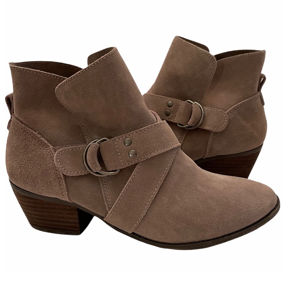 AMERICAN EAGLE OUTFITTERS Booties Aeo Leather Ankle Boots Taupe Pull On Size 7.5